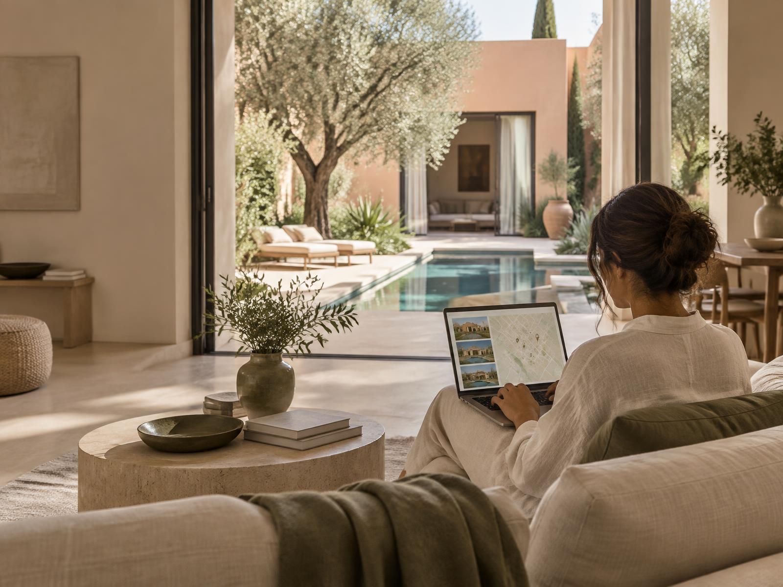 Recherche immobilière HOME dans un intérieur contemporain à Marrakech